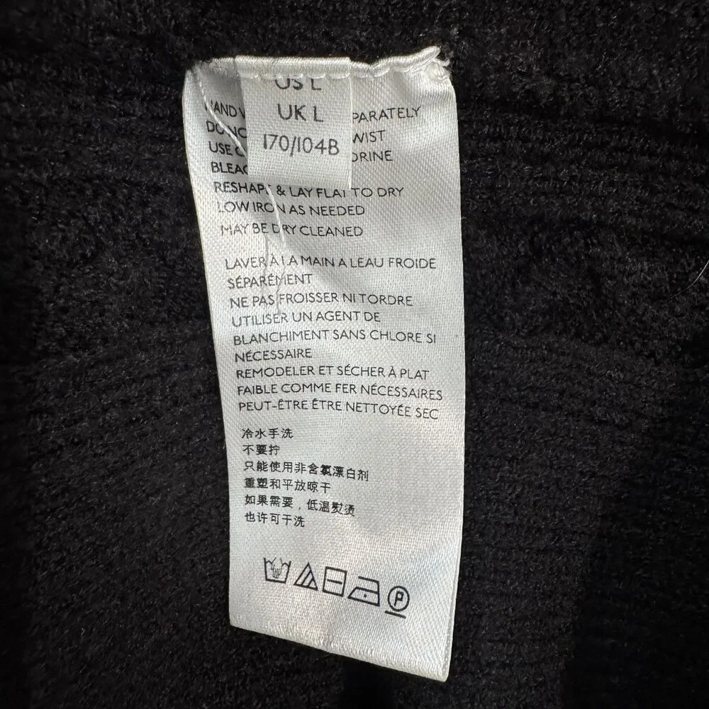 Free People Small World Dress Women's Large Black Cable Knit Cut Out Sweater